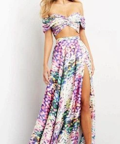 Jovani 08350 - Two-piece Off-shoulder Long Dress