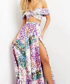 Jovani 08350 - Two-piece Off-shoulder Long Dress