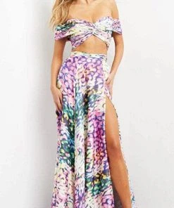 Jovani 08350 - Two-piece Off-shoulder Long Dress