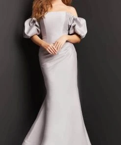 Jovani 08361 - Bubble Sleeve Off Shoulder Evening Dress