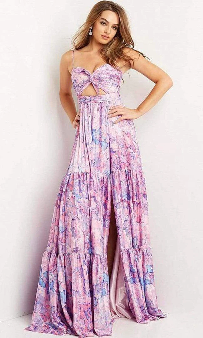 Jovani - 08369 Print Butterfly Flowy Cut Out Dress 3 Jovani - 08369 Print Butterfly Flowy Cut Out Dress