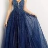Jovani - 08408 Midnight Glittery Prom Gown