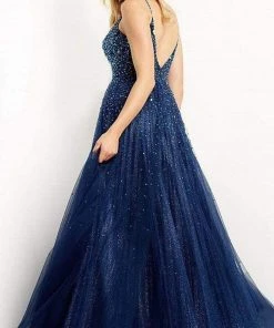 Jovani - 08408 Midnight Glittery Prom Gown