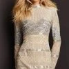 Jovani 08452 - Long Sleeves High Neck Short Dress 2 Jovani 08452 - Long Sleeves High Neck Short Dress