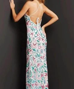Jovani 08557 - Sleeveless Plunging V-neck Long Dress