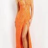 Jovani 08674 - Plunging V-Neck Lace Prom Dress
