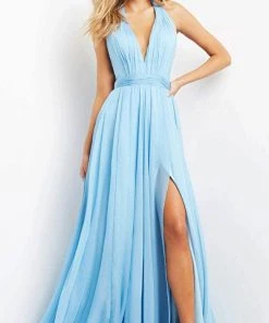 Jovani 08682 - Sleeveless Deep Halter Neck Evening Dress 12 Jovani 08682 - Sleeveless Deep Halter Neck Evening Dress