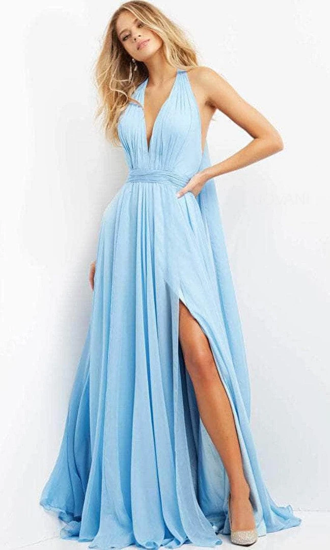Jovani 08682 - Sleeveless Deep Halter Neck Evening Dress 8 Jovani 08682 - Sleeveless Deep Halter Neck Evening Dress