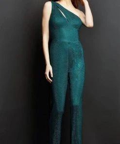 Jovani 09018 - Asymmetric Cutout Prom Jumpsuit