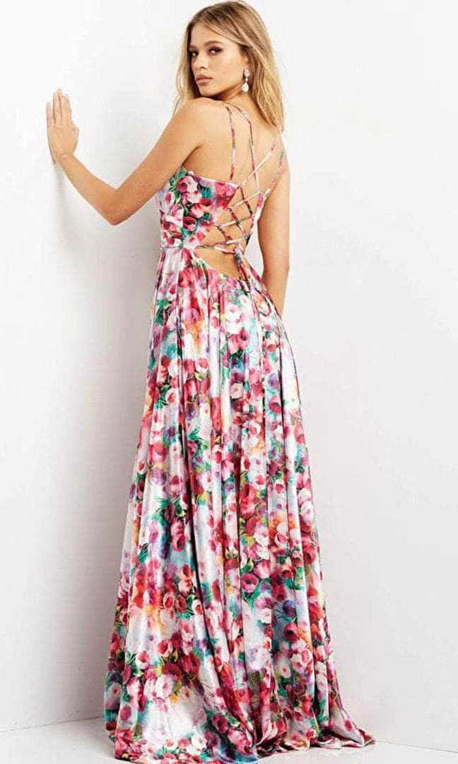 Jovani 09029 - Sleeveless Low-cut V-neck Long Dress 4 Jovani 09029 - Sleeveless Low-cut V-neck Long Dress