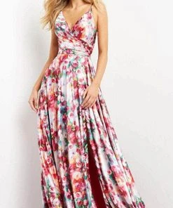 Jovani 09029 - Sleeveless Low-cut V-neck Long Dress 14 Jovani 09029 - Sleeveless Low-cut V-neck Long Dress