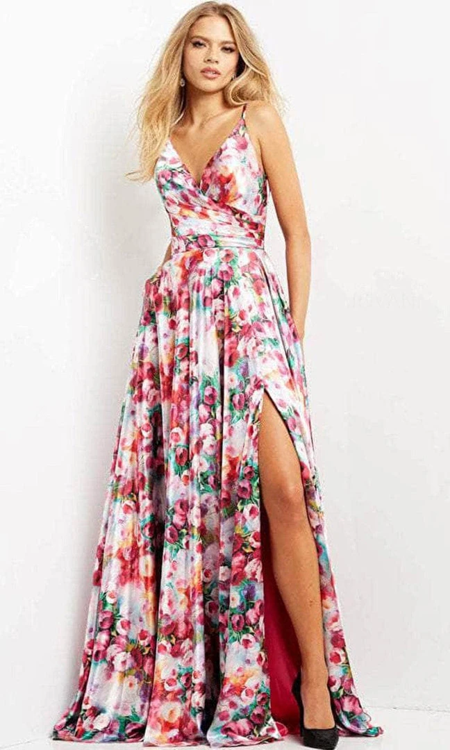 Jovani 09029 - Sleeveless Low-cut V-neck Long Dress 10 Jovani 09029 - Sleeveless Low-cut V-neck Long Dress