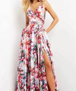 Jovani 09029 - Sleeveless Low-cut V-neck Long Dress 16 Jovani 09029 - Sleeveless Low-cut V-neck Long Dress