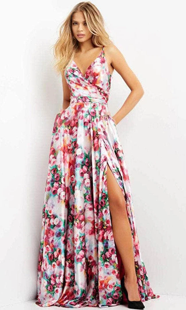 Jovani 09029 - Sleeveless Low-cut V-neck Long Dress 9 Jovani 09029 - Sleeveless Low-cut V-neck Long Dress