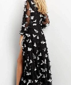 Jovani 09121 - Long Sleeve V-neck Evening Gown 7 Jovani 09121 - Long Sleeve V-neck Evening Gown