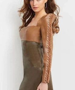 Jovani 09585 - Long Sleeves Square Neck Short Dress