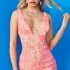 Jovani 09976 - Sequined V-Back Cocktail Dress 2 Jovani 09976 - Sequined V-Back Cocktail Dress