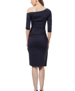 Jovani - 1035 Quarter Length Sleeve Knee Length Sheath Dress