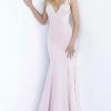 Jovani - 1074 Embroidered Deep V-neck Trumpet Dress 2 Jovani - 1074 Embroidered Deep V-neck Trumpet Dress