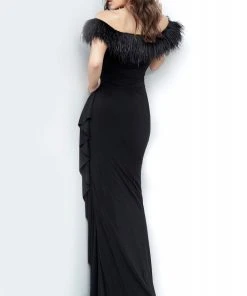 Jovani - 1147 Off-Shoulder Feather Sheath Dress 5 Jovani - 1147 Off-Shoulder Feather Sheath Dress
