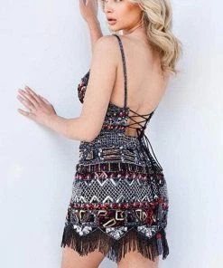 Jovani 000119 - Sleeveless Beaded Cocktail Dress