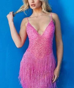 Jovani 23200 - Bedazzled Sleeveless Short Dress