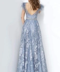 Jovani - 2350 Illusion Feathered A-line Dress 7 Jovani - 2350 Illusion Feathered A-line Dress
