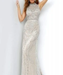 Jovani - 2354 High Neck Bejeweled Sheath Dress