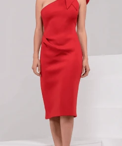 Jovani - 23886 Ruffled One Shoulder Strap Cocktail Dress