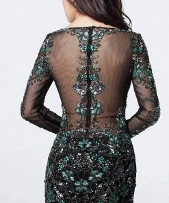 Jovani - 3011 Embellished Long Sleeve Fitted Dress