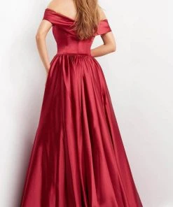 Jovani 3129 - Off Shoulder Satin Evening Gown