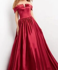 Jovani 3129 - Off Shoulder Satin Evening Gown