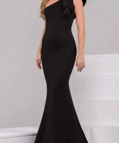 Jovani - 32602 Bow Accented Asymmetrical Mermaid Gown 23 Jovani - 32602 Bow Accented Asymmetrical Mermaid Gown