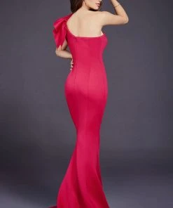 Jovani - 32602 Bow Accented Asymmetrical Mermaid Gown 33 Jovani - 32602 Bow Accented Asymmetrical Mermaid Gown