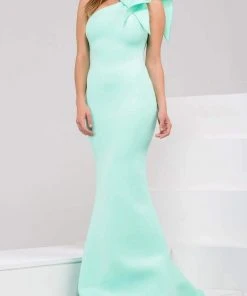 Jovani - 32602 Bow Accented Asymmetrical Mermaid Gown 25 Jovani - 32602 Bow Accented Asymmetrical Mermaid Gown