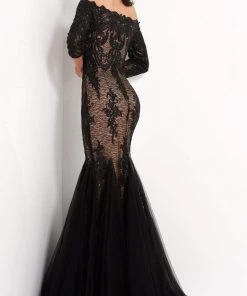 Jovani - 3376 Embellished Off Shoulder Mermaid Dress 7 Jovani - 3376 Embellished Off Shoulder Mermaid Dress