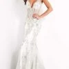 Jovani - 3675 Sheer Corset Bodice Sequin Mermaid Gown
