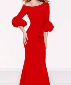 Jovani - 39739 Asymmetrical Pleat Detailed Trumpet Gown