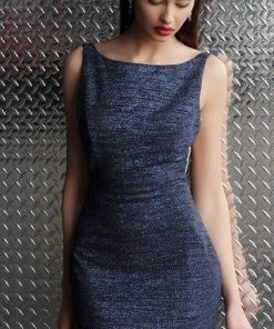 Jovani - 42863 Sleeveless Bateau Neck Jersey Dress