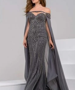 Jovani - 45566 Off Shoulder Sheath Dress