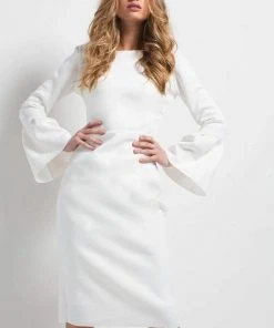 Jovani - 50160 Bell Sleeved Bateau Column Dress