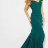 Jovani - 55187 Off-Shoulder Glittered Mermaid Gown