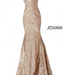 Jovani - 59762 Sexy Fitted Sequined Plunging Gown