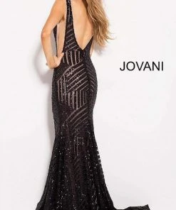 Jovani - 59762 Sexy Fitted Sequined Plunging Gown