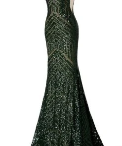 Jovani - 59762 Sexy Fitted Sheer Panel Sequin Evening Gown 12 Jovani - 59762 Sexy Fitted Sheer Panel Sequin Evening Gown