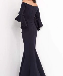 Jovani - 59993 Off Shoulder Bell Sleeve Draping Mermaid Gown 14 Jovani - 59993 Off Shoulder Bell Sleeve Draping Mermaid Gown