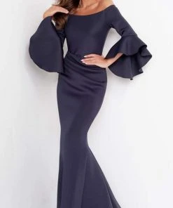 Jovani - 59993 Off Shoulder Bell Sleeve Draping Mermaid Gown 13 Jovani - 59993 Off Shoulder Bell Sleeve Draping Mermaid Gown