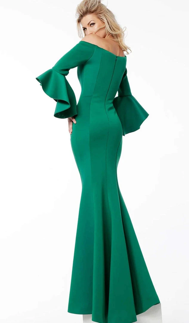 Jovani - 59993 Off Shoulder Bell Sleeve Draping Mermaid Gown 4 Jovani - 59993 Off Shoulder Bell Sleeve Draping Mermaid Gown