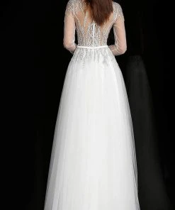 Jovani - 60325 Embellished Plunging V Neck A-line Gown 8 Jovani - 60325 Embellished Plunging V Neck A-line Gown