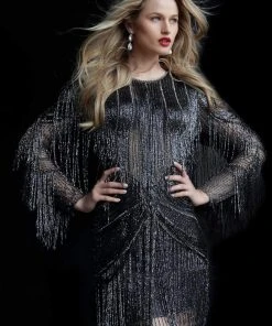 Jovani - 61636 Fully Beaded Jewel Neck Sheath Dress 15 Jovani - 61636 Fully Beaded Jewel Neck Sheath Dress